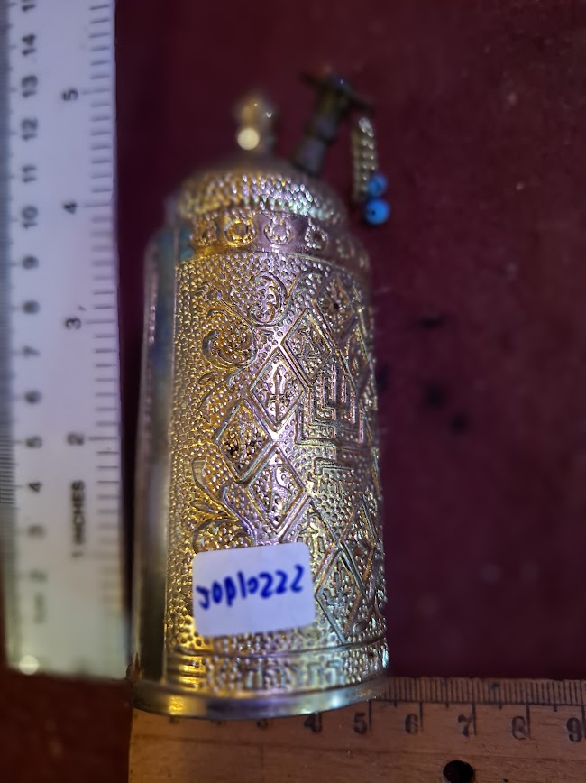 Vintage miniature Tora scroll Hebrew Jewish bible silver palyted [JUD10222]