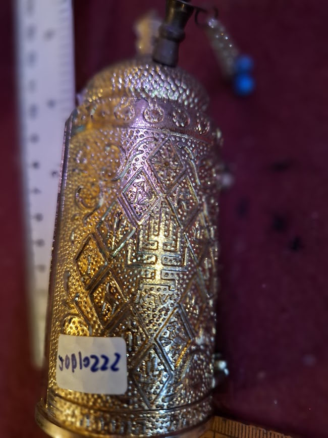 Vintage miniature Tora scroll Hebrew Jewish bible silver palyted [JUD10222]