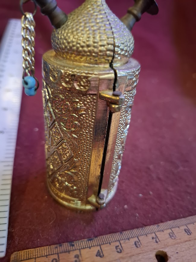 Vintage miniature Tora scroll Hebrew Jewish bible silver palyted [JUD10222]