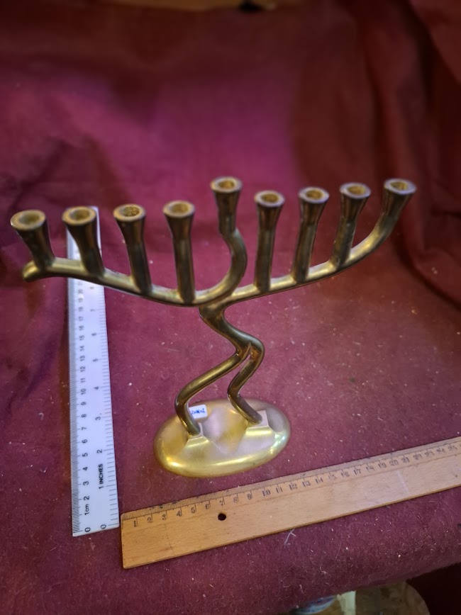 אמנות מחזיק נרות חנוכה ישראלית יודאיקה [JUD10216] 