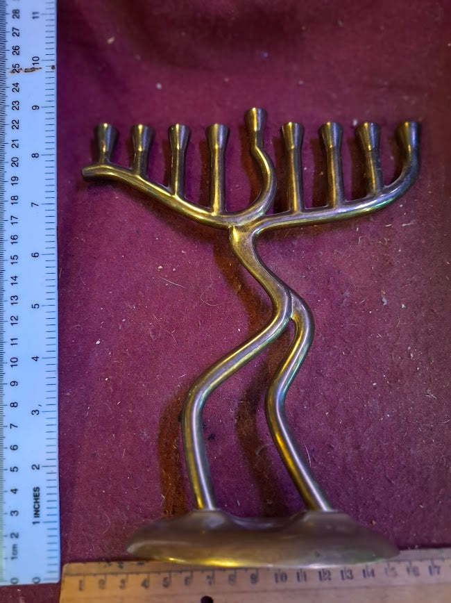אמנות מחזיק נרות חנוכה ישראלית יודאיקה [JUD10216] 