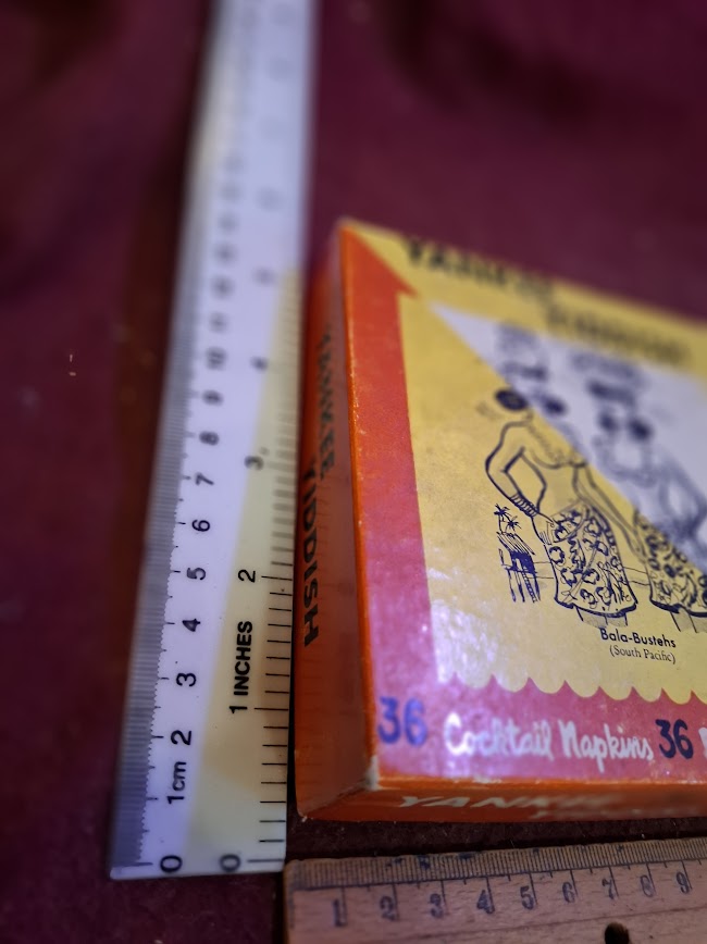 Vintage 1953 Israel box of Yankee Yiddish coktail napkins [ISR10249]