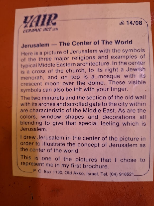 Vintage Yair artist ceramic Jerusalem figure [ISR10260]