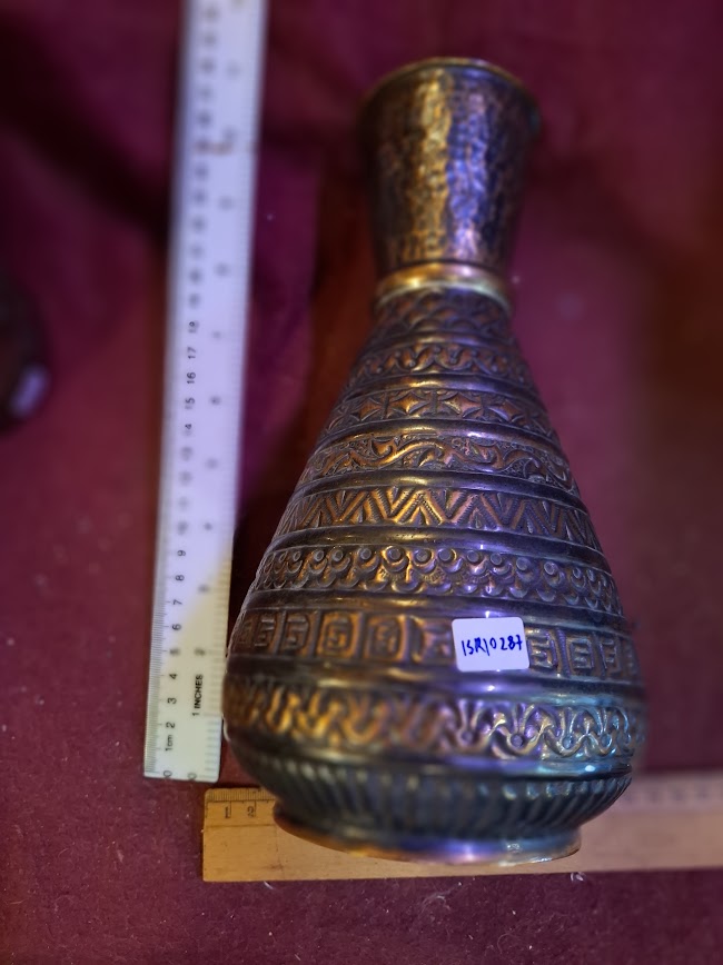 Vintage Israel metal vase pot [ISR10287]