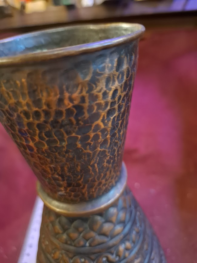 Vintage Israel metal vase pot [ISR10287]
