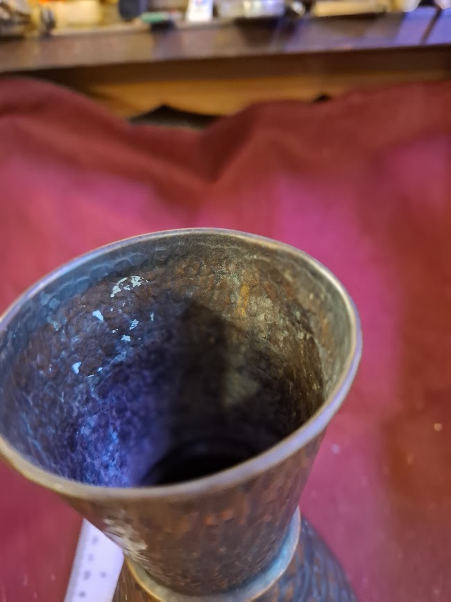 Vintage Israel metal vase pot [ISR10287]