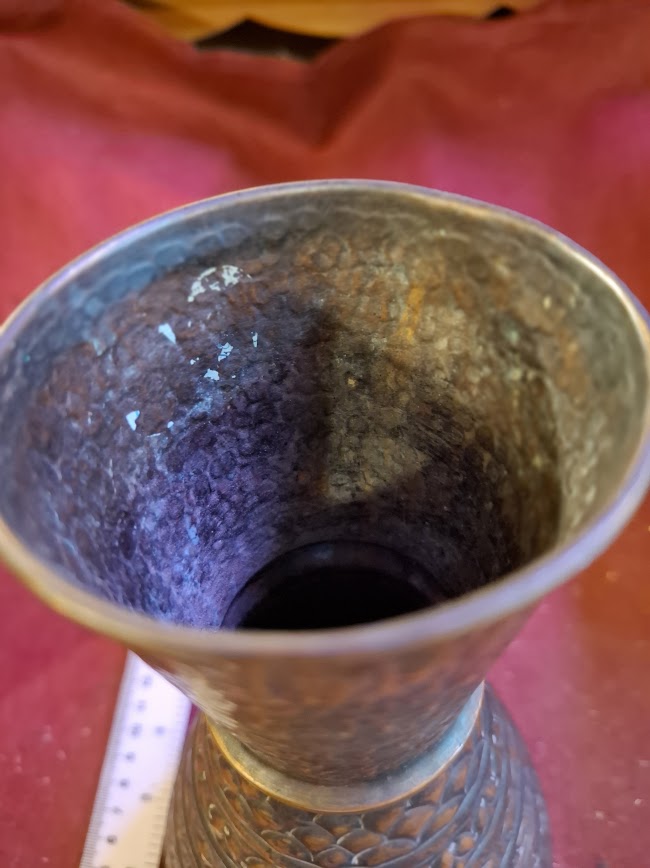 Vintage Israel metal vase pot [ISR10287]