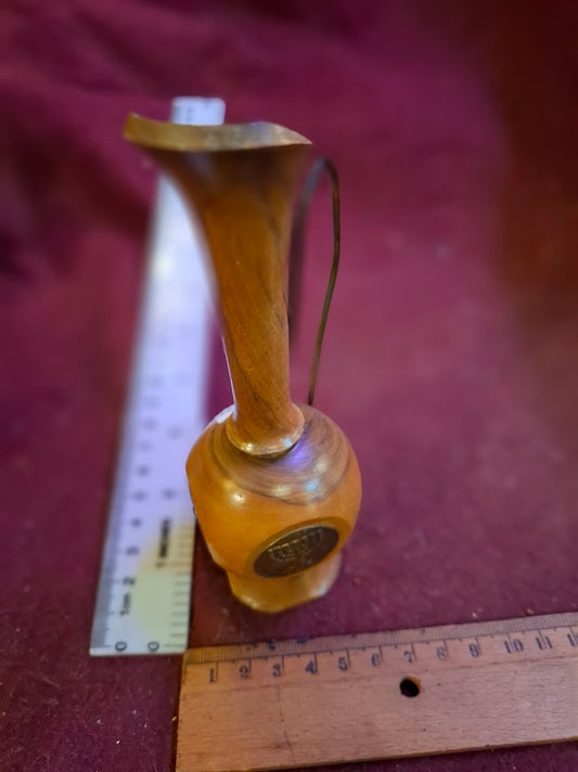 Vintage wood decor Israel - olive small perfume bottle [ISR10275]