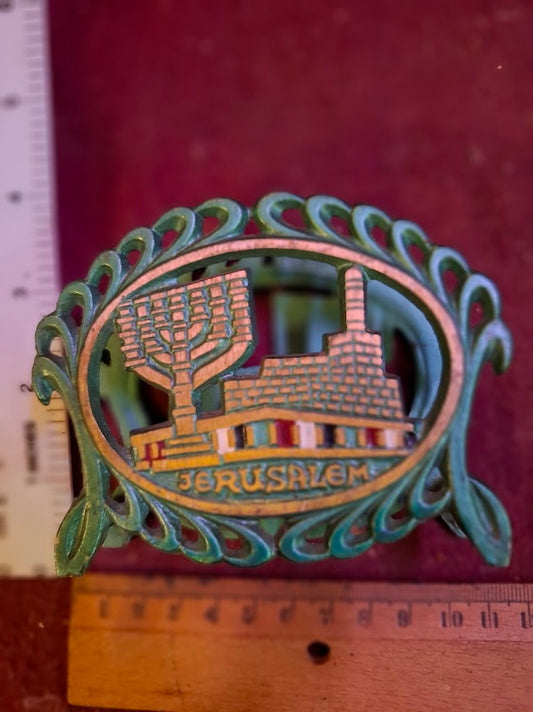 Vintage metal decor Jerusamem Israel Judaica  - napkin holder [ISR10283]