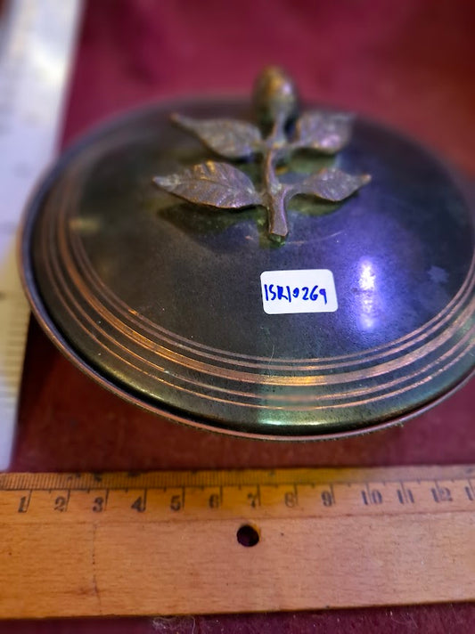 Vintage 1950th decoration metal Israel plate w. cover [ISR10269]