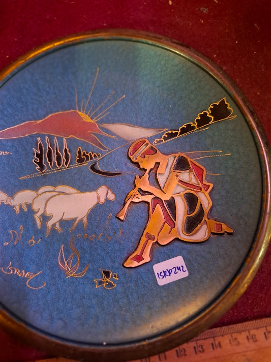 Vintage 1950-60th israel holy land decoration metal plate [ISR10242]