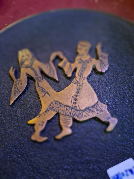 Vintage 1950-60th israel holy land decoration metal plate [ISR10274]