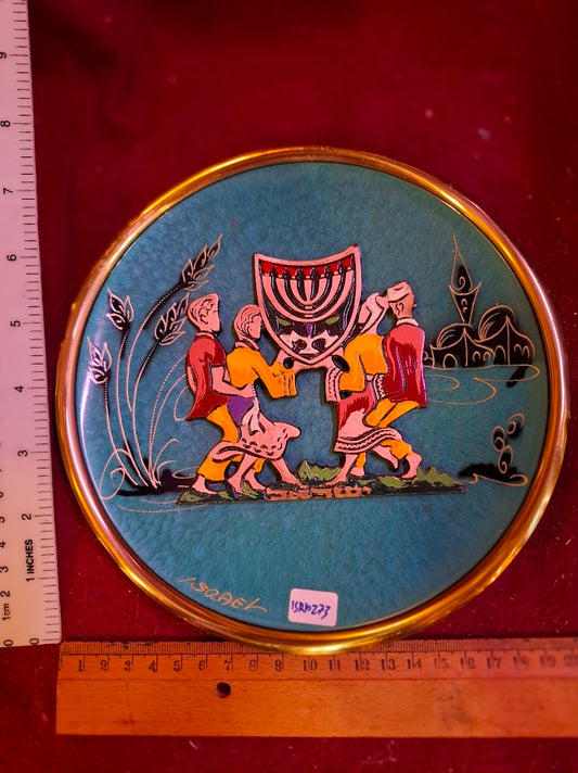 Vintage 1950-60th israel holy land decoration metal plate [ISR10273]