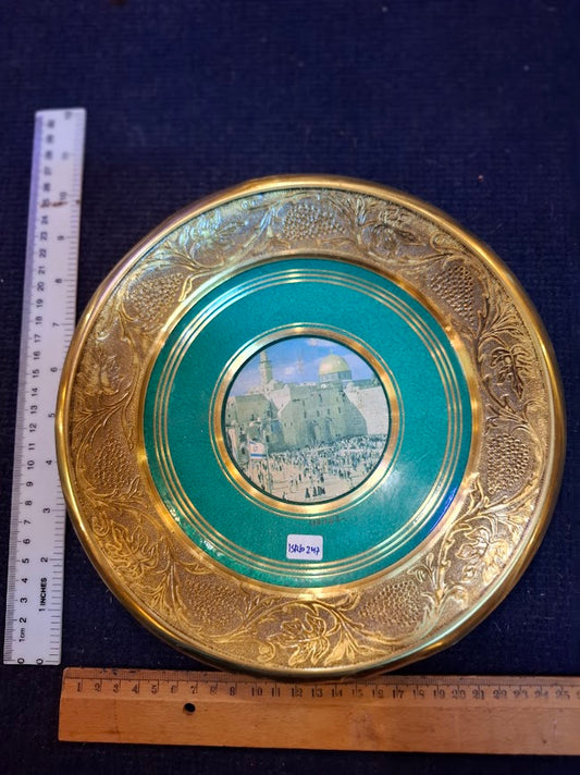 Vintage 1950-60th israel holy land decoration metal plate [ISR10247]