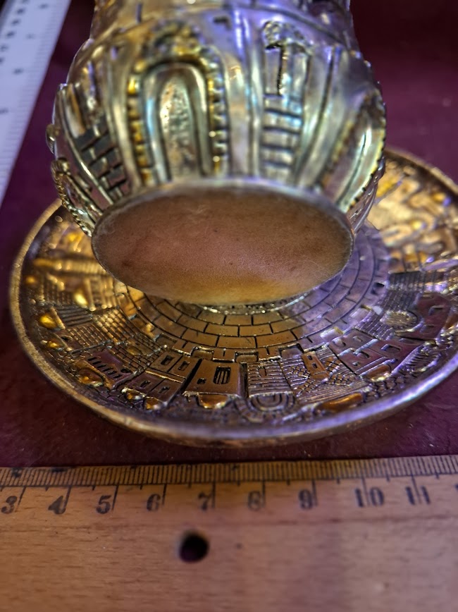 Judaica 925 silver wine kiddush glass with bottom [JUD10227]