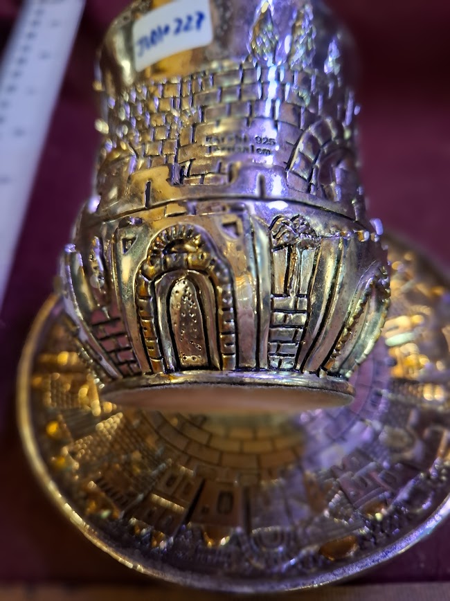 Judaica 925 silver wine kiddush glass with bottom [JUD10227]