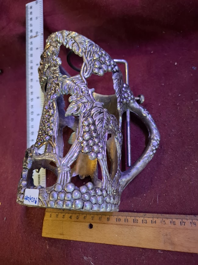 Vintage wine bottle holder silver plated [ART10236]