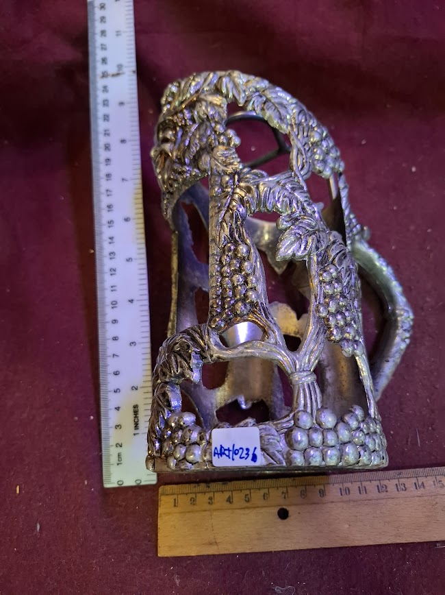 Vintage wine bottle holder silver plated [ART10236]