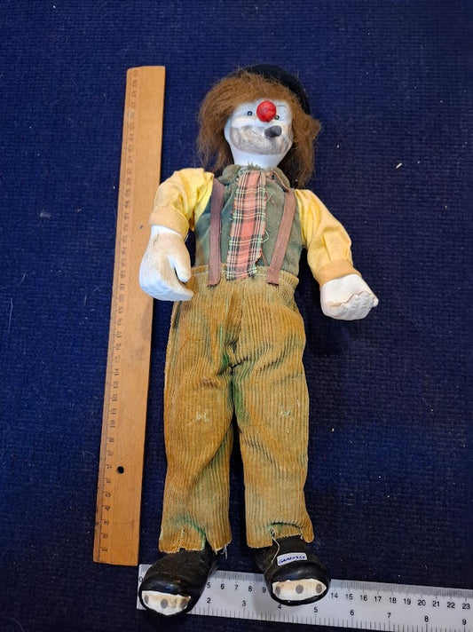Vintage clown doll made of porcelain and fabric [GAM10352]