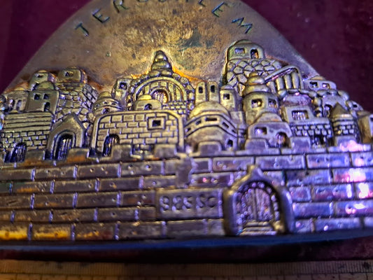 Vintage Israel Jerusalem napkins holder, 925 silver [ISR10297]