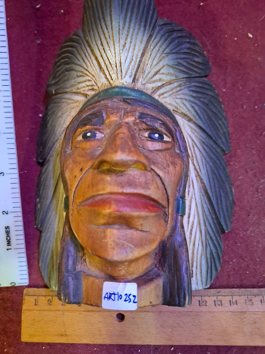 Wooden handemade indian head [ART10252]