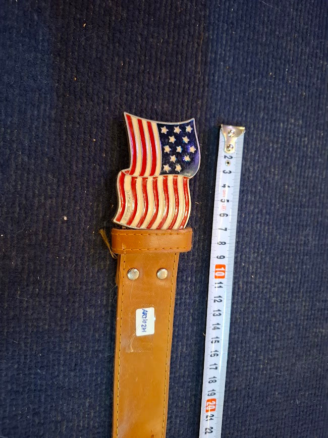 Vintage Belt with US Flag Buckle [ART10271]