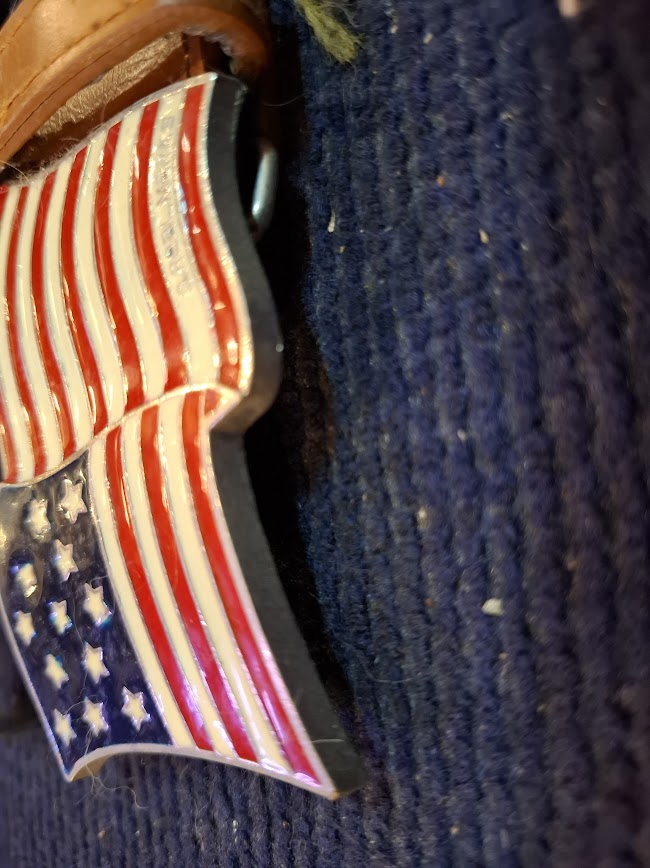 Vintage Belt with US Flag Buckle [ART10271]