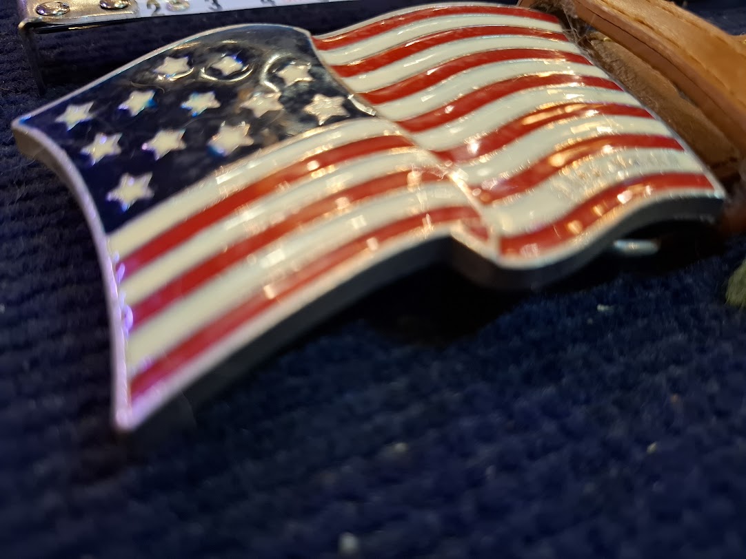 Vintage Belt with US Flag Buckle [ART10271]