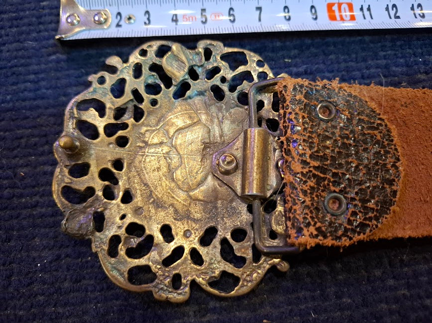 Vintage Belt with woman photo buckle [ART10287]