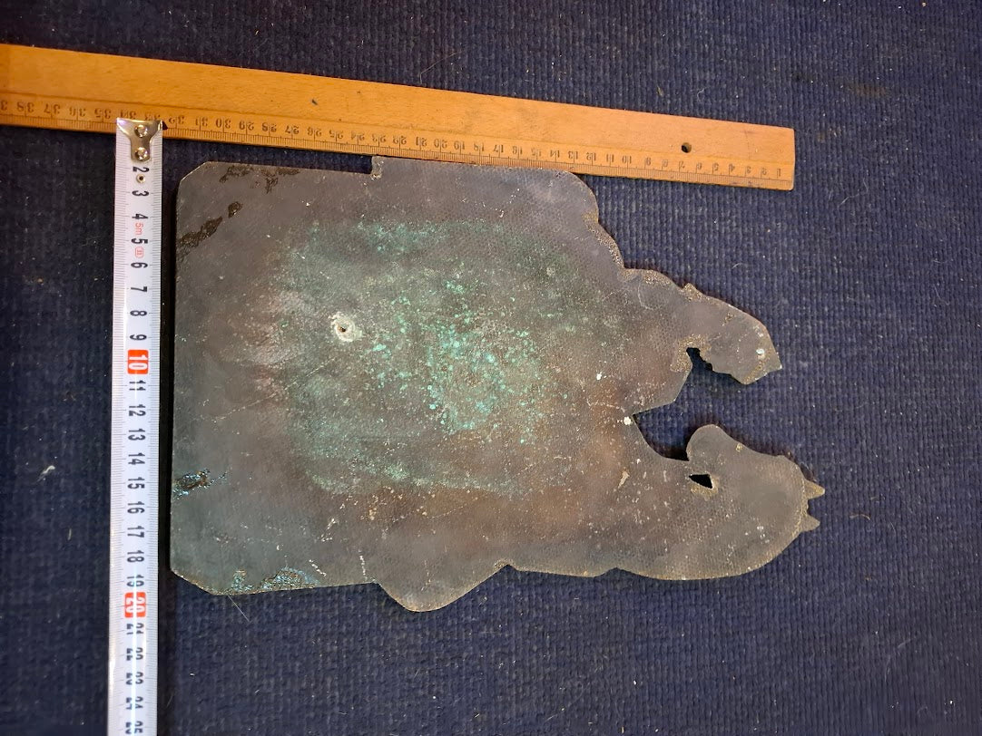 Copper wall relief of a knight on a horse and his lover [ART10290]