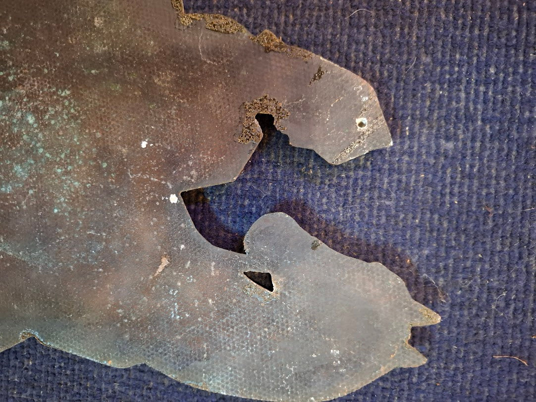 Copper wall relief of a knight on a horse and his lover [ART10290]