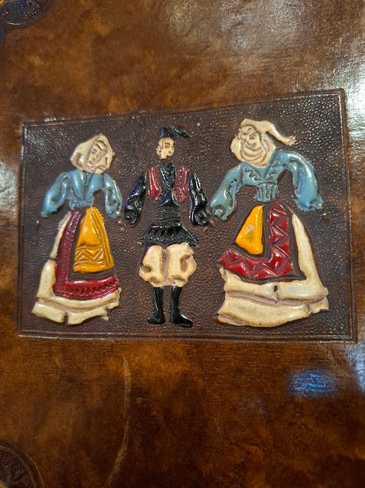 Vintage leather papers, pictures bag [OTH10429]