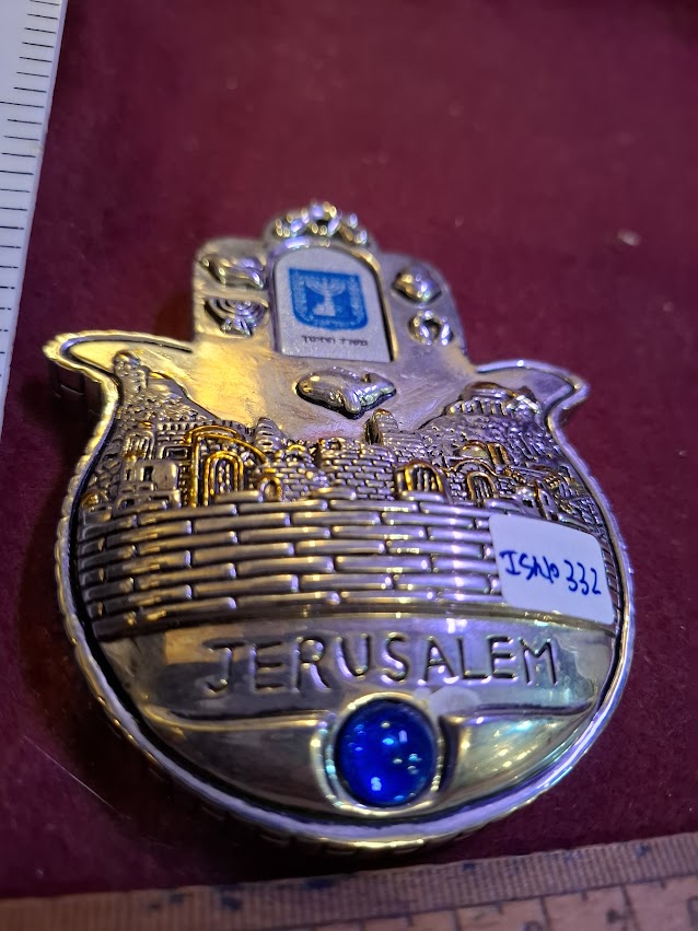 Hamsa jerusalem blessing home, hand silver plated [ISR10332]
