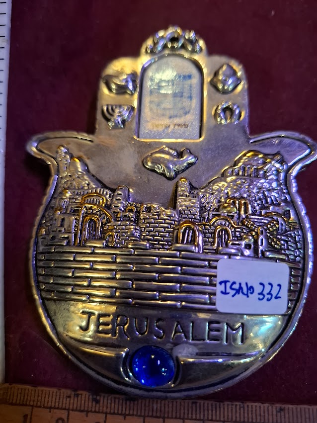 Hamsa jerusalem blessing home, hand silver plated [ISR10332]