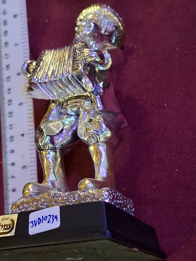 פסלון יודאיקה של כנר על הגג עשוי כסף 925, איימי [JUD10232]