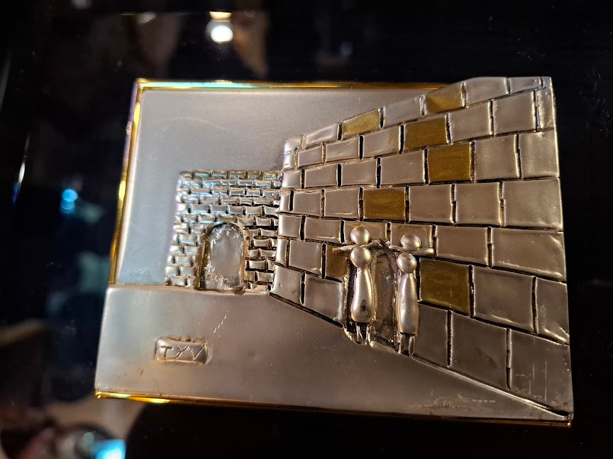 Judaica plaque by Saad artist 925 sterling silver- Western Wall Jerusalem [JUD10248]