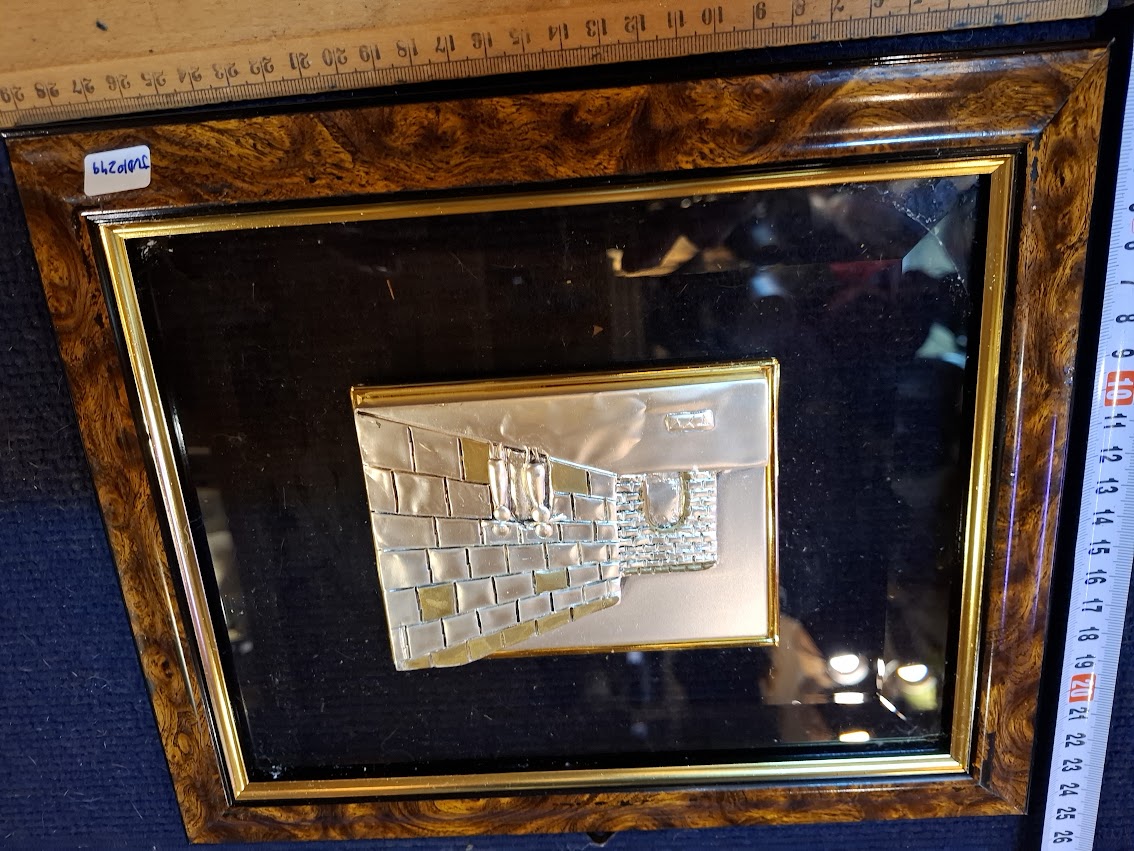 Judaica plaque by Saad artist 925 sterling silver - Western Wall Jerusalem [JUD10249]