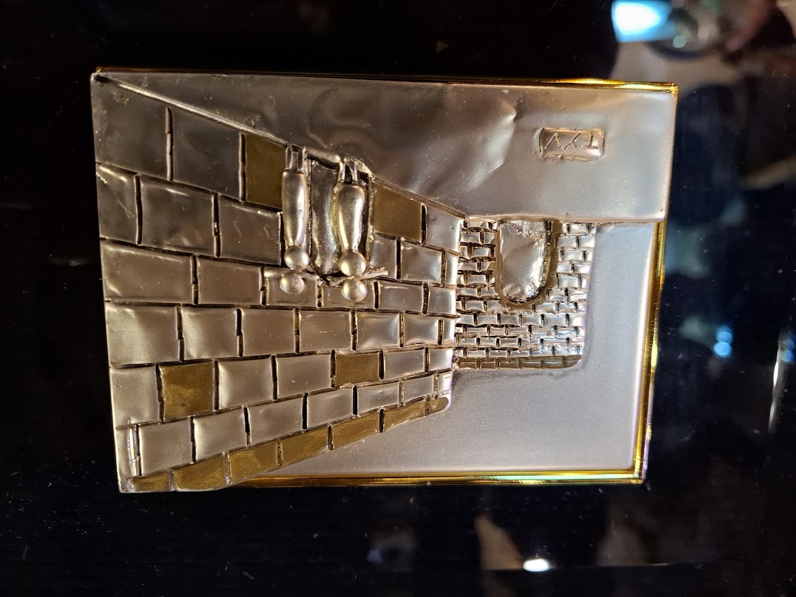 Judaica plaque by Saad artist 925 sterling silver - Western Wall Jerusalem [JUD10249]