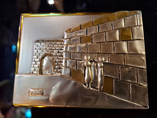 Judaica plaque by Saad artist 925 sterling silver - Western Wall Jerusalem [JUD10249]