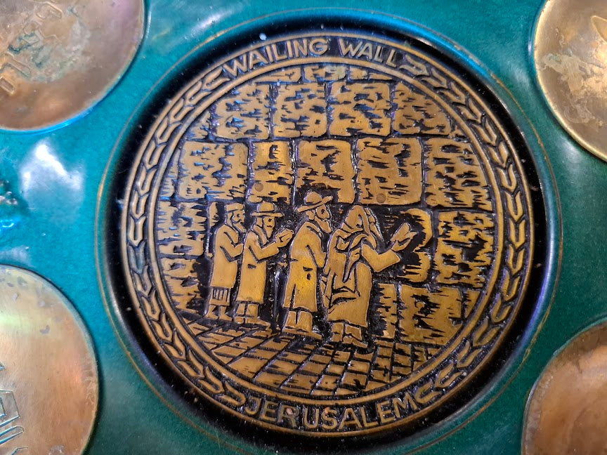 Vintage enameled Judaica passover plate [JUD10259]
