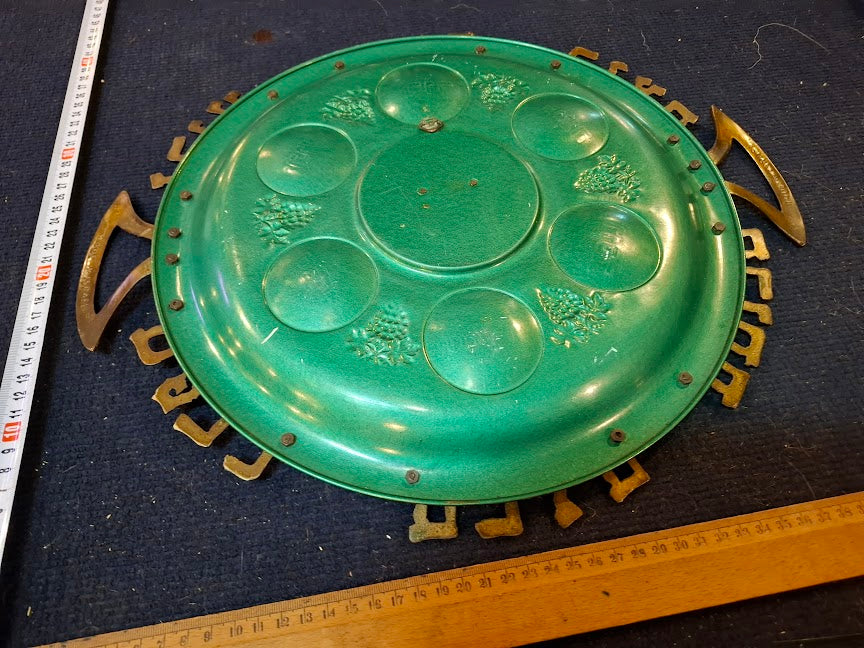 Vintage enameled Judaica passover plate [JUD10259]