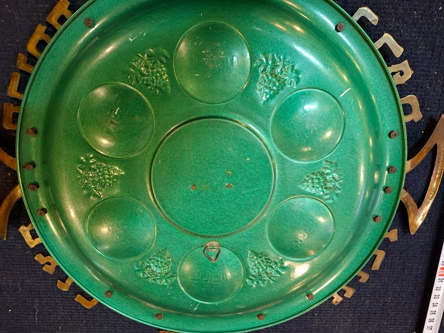 Vintage enameled Judaica passover plate [JUD10259]