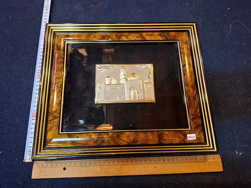 Judaica plaque by Saad artist 925 sterling silver - Old City Jerusalem [JUD10250]