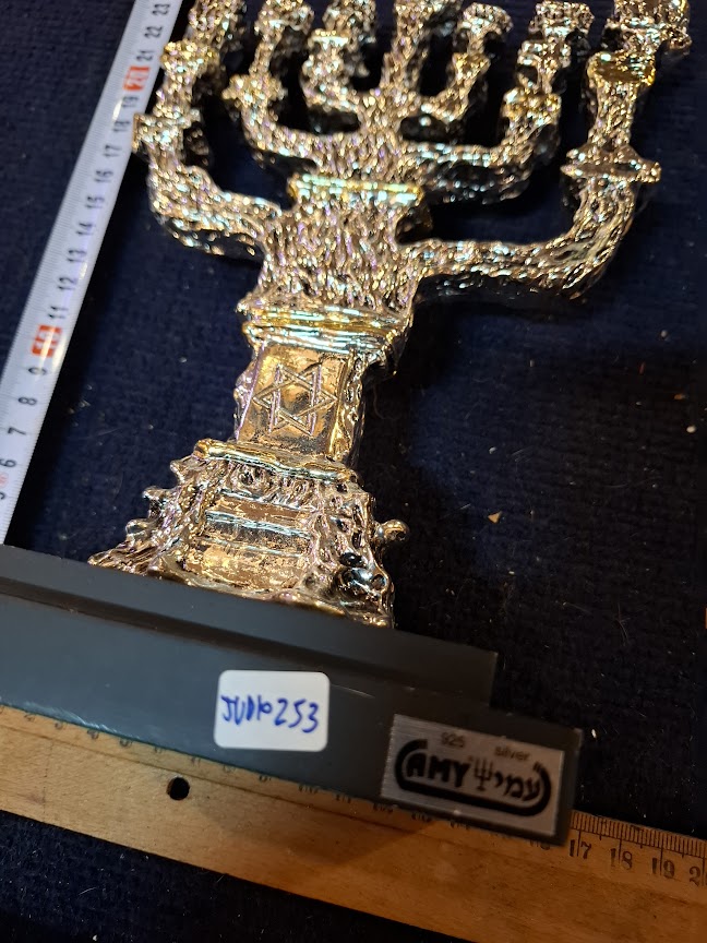 Judaica menorah 925 silver by Amy artist [JUD10253]