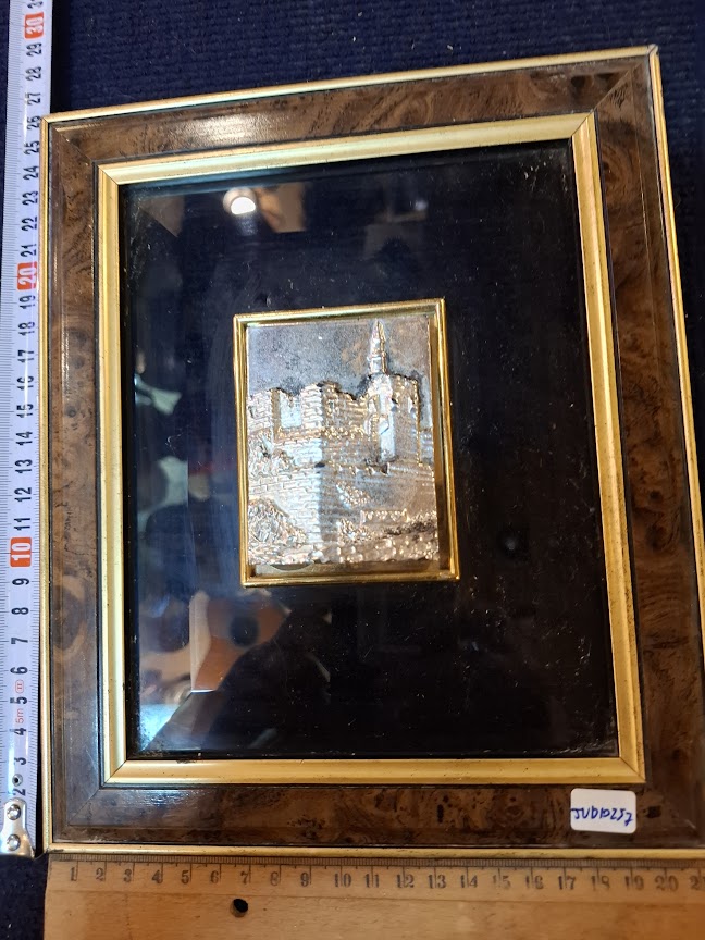 Judaica plaque by Saad artist 925 sterling silver -David's Citadel Jerusalem [JUD10257]