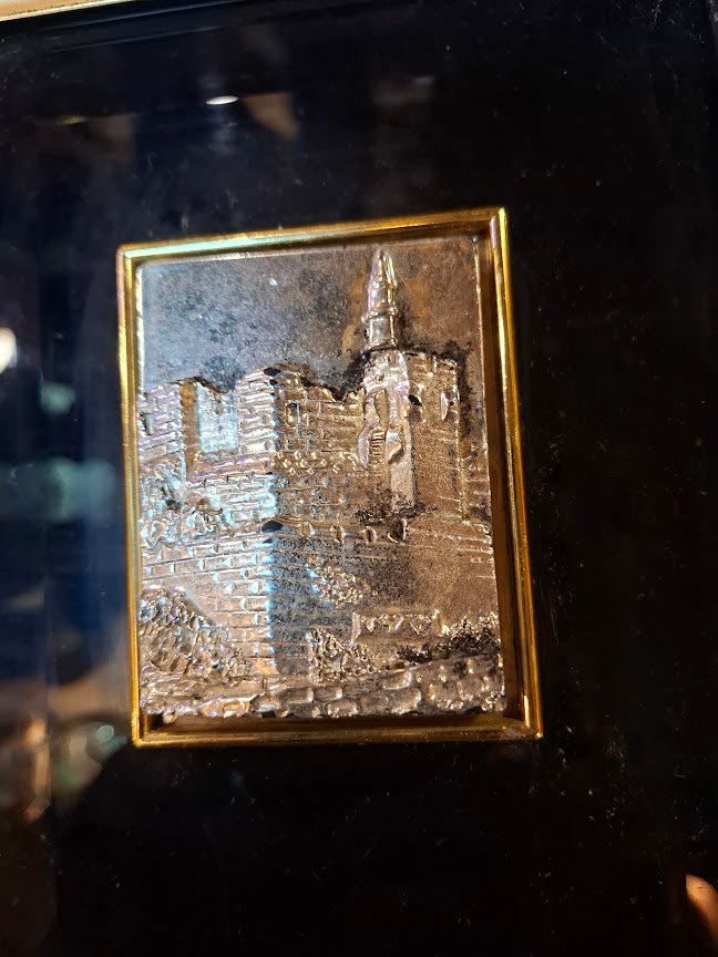Judaica plaque by Saad artist 925 sterling silver -David's Citadel Jerusalem [JUD10257]