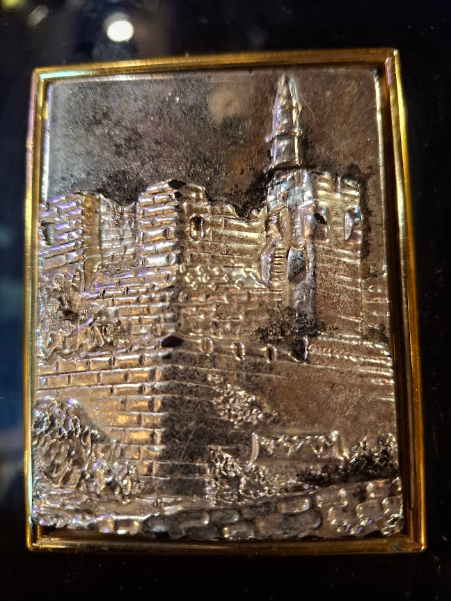Judaica plaque by Saad artist 925 sterling silver -David's Citadel Jerusalem [JUD10257]
