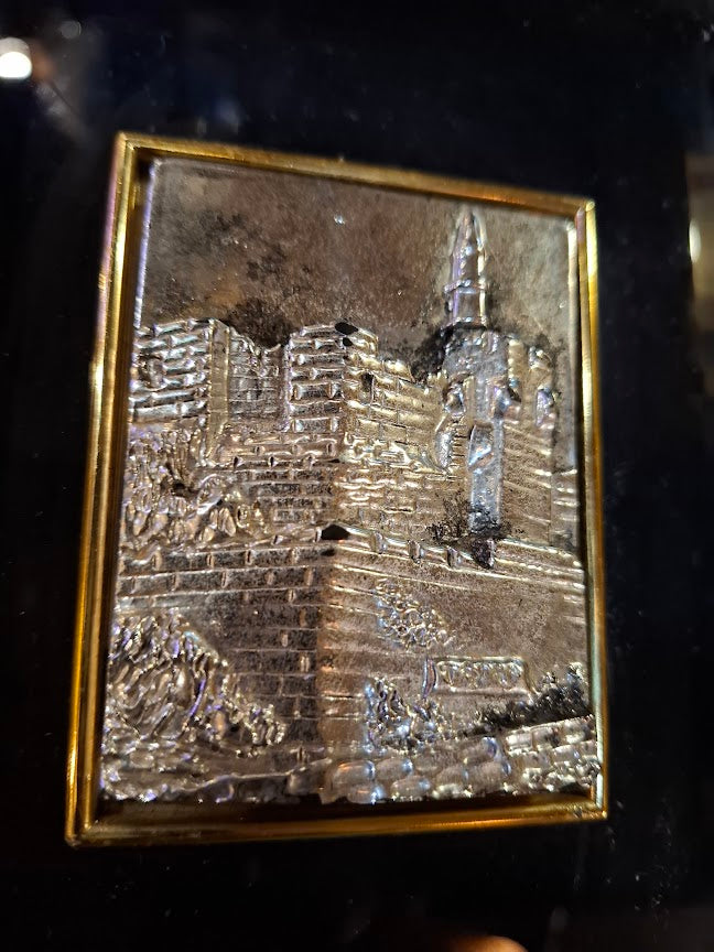 Judaica plaque by Saad artist 925 sterling silver -David's Citadel Jerusalem [JUD10257]