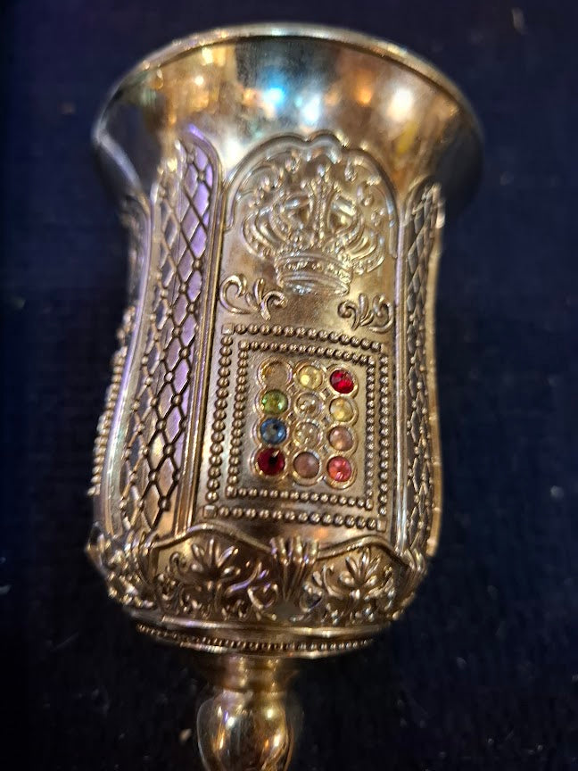 Judaica wine kiddush cup silver plated [JUD10252]