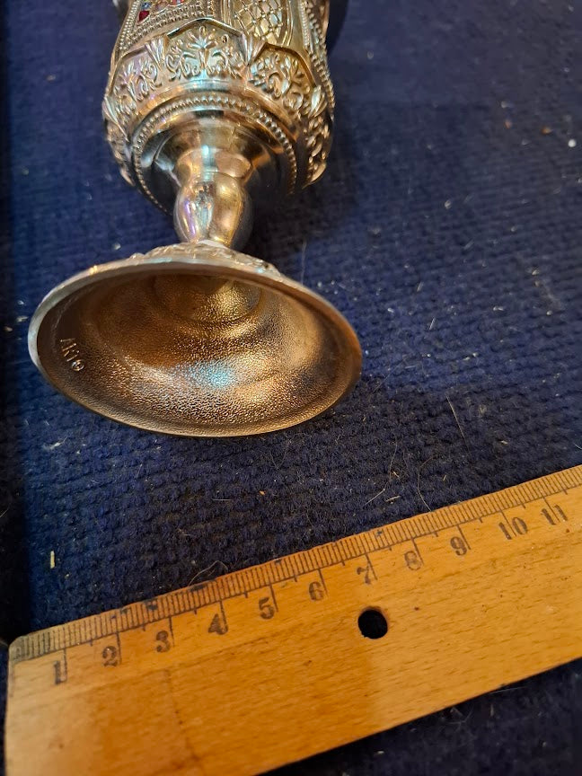 Judaica wine kiddush cup silver plated [JUD10252]